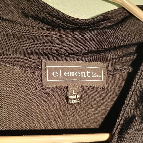 Elementz Black Long Sleeve Jacket Top with Oversized Button Women’s Size: Large - Picture 3 of 4